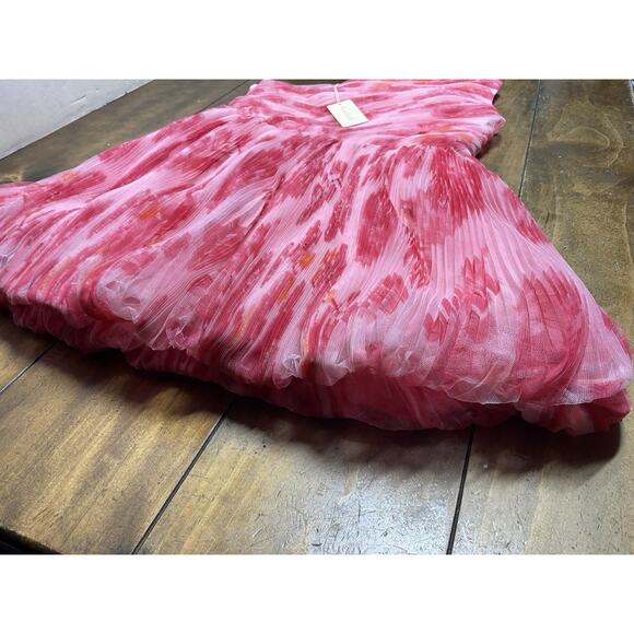 Hutch - Savvy Pink Blurred Berry Floral Tulle One Shoulder Dress Size 6 NWT - Picture 3 of 14